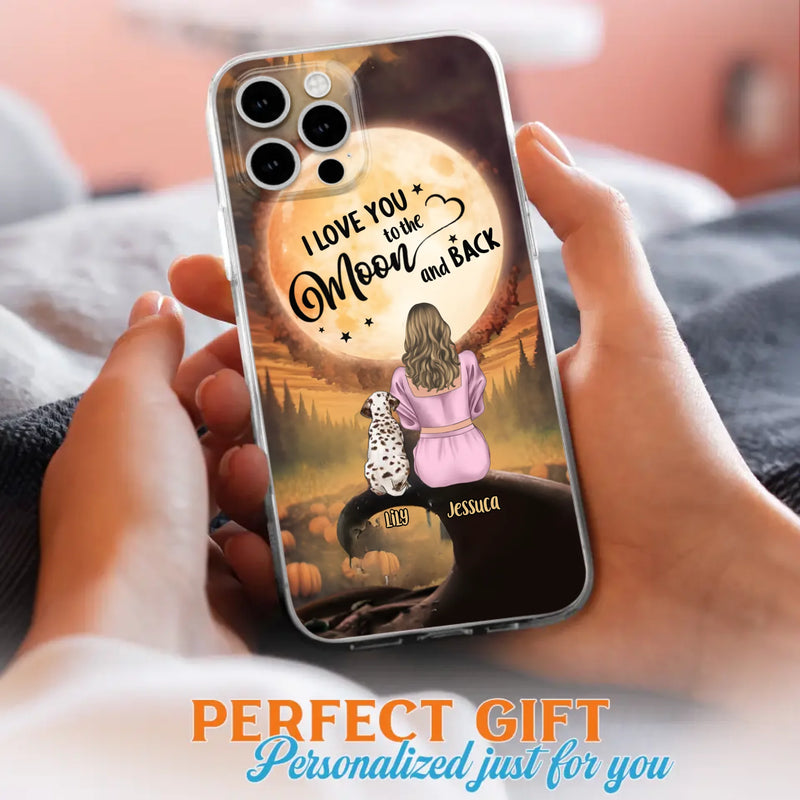 Personalized Memorial Pet Mom Phone Case - Gift Idea For Dog/Cat Owners - I Love You To The Moon And Back - Case For iPhone/Samsung