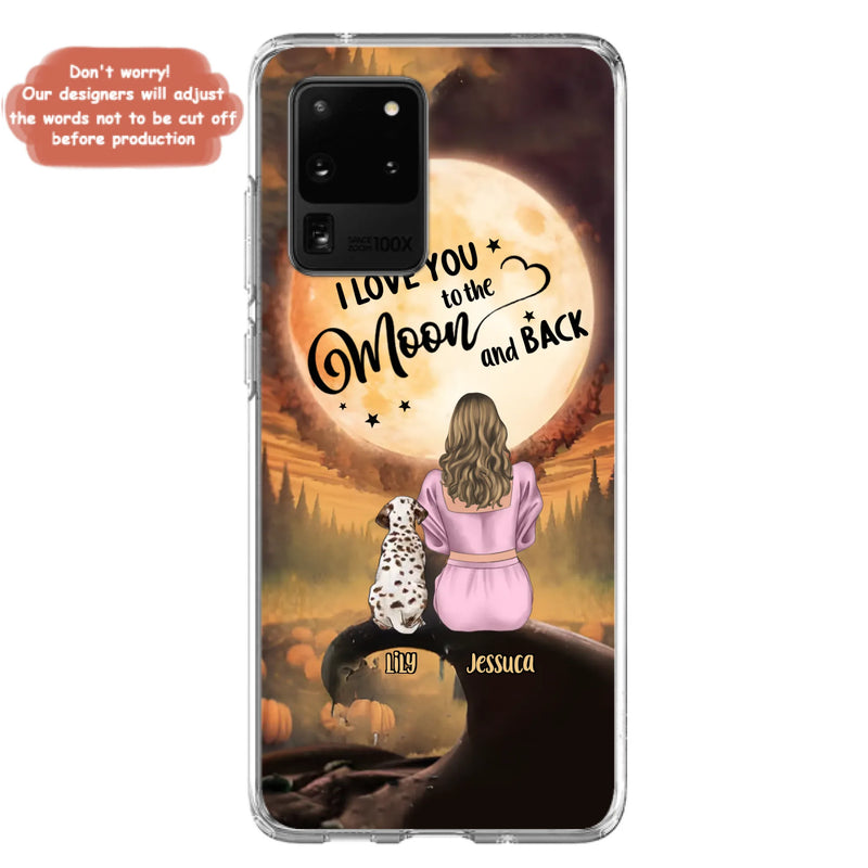 Personalized Memorial Pet Mom Phone Case - Gift Idea For Dog/Cat Owners - I Love You To The Moon And Back - Case For iPhone/Samsung