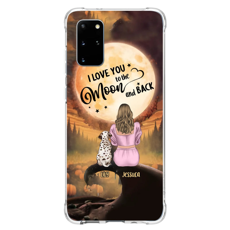 Personalized Memorial Pet Mom Phone Case - Gift Idea For Dog/Cat Owners - I Love You To The Moon And Back - Case For iPhone/Samsung