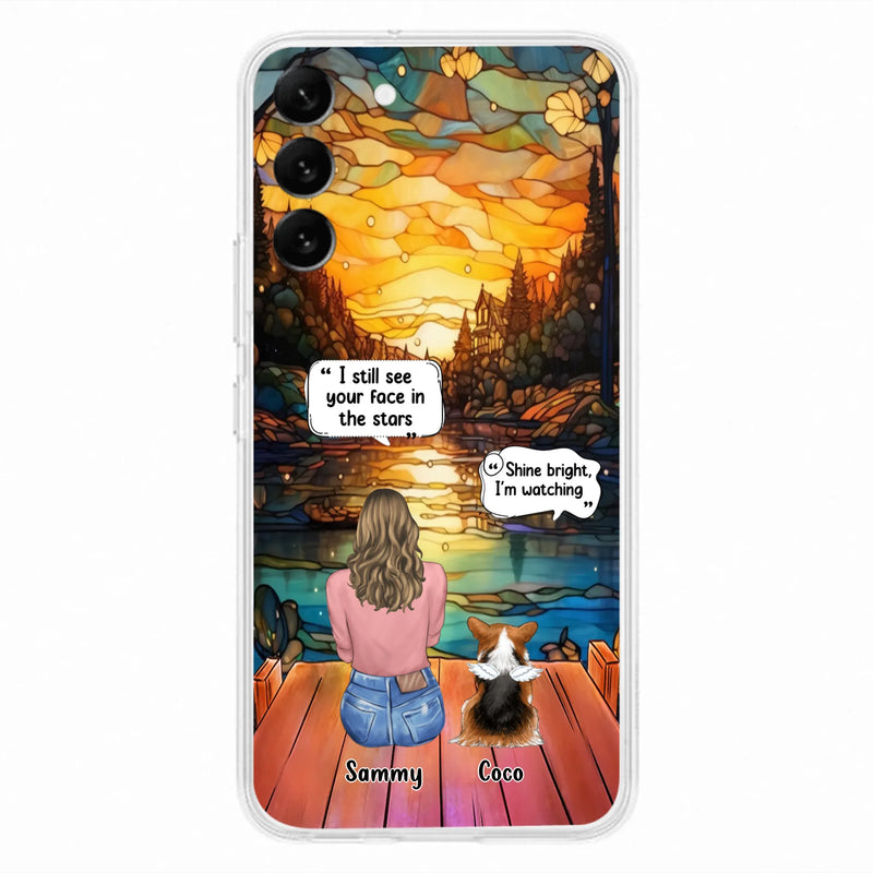 Personalized Memorial Pet Phone Case - Memorial Gift Idea For Dog/Cat/Rabbits Owners - I Still See Your Face In The Stars - Case For iPhone/Samsung