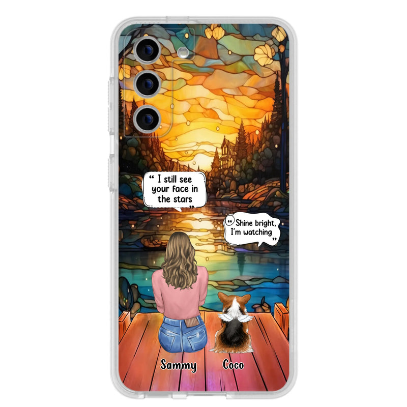 Personalized Memorial Pet Phone Case - Memorial Gift Idea For Dog/Cat/Rabbits Owners - I Still See Your Face In The Stars - Case For iPhone/Samsung