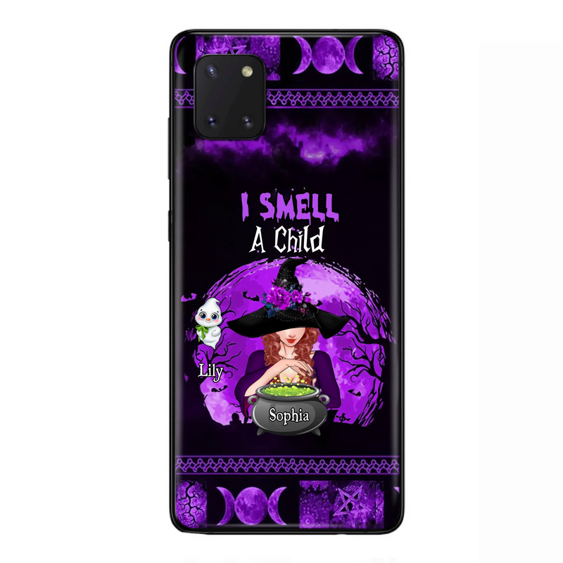 Custom Personalized Witch Phone Case - Upto 10 Children - Halloween Gift Idea for Family - I Smell Children - Case for iPhone/Samsung