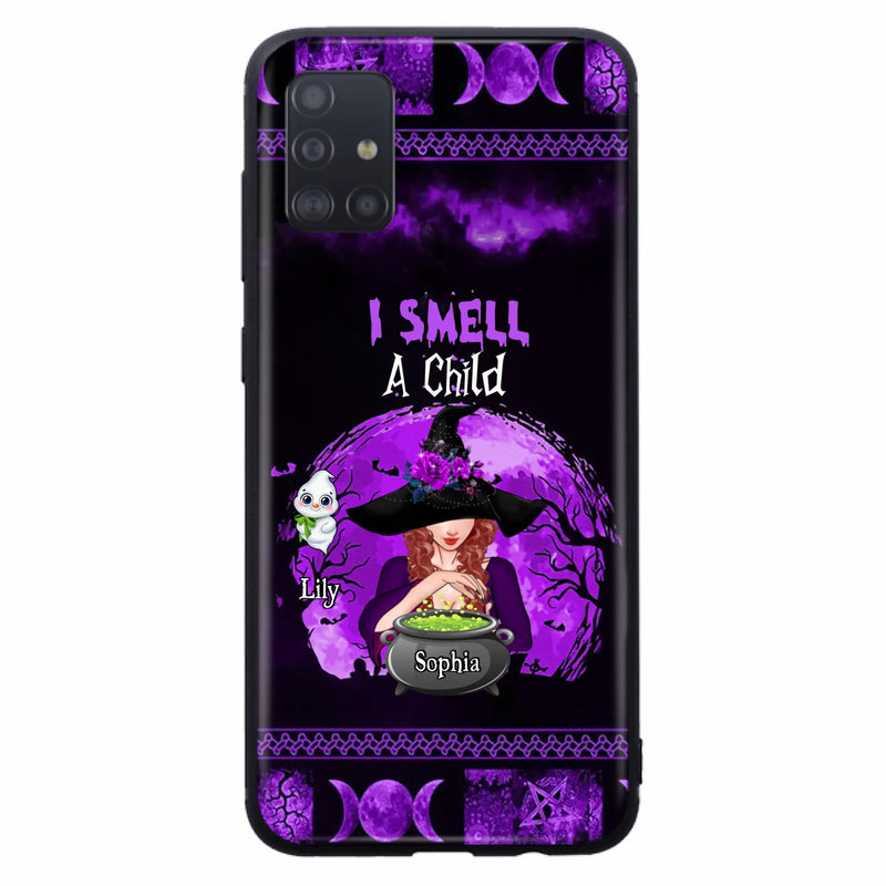 Custom Personalized Witch Phone Case - Upto 10 Children - Halloween Gift Idea for Family - I Smell Children - Case for iPhone/Samsung