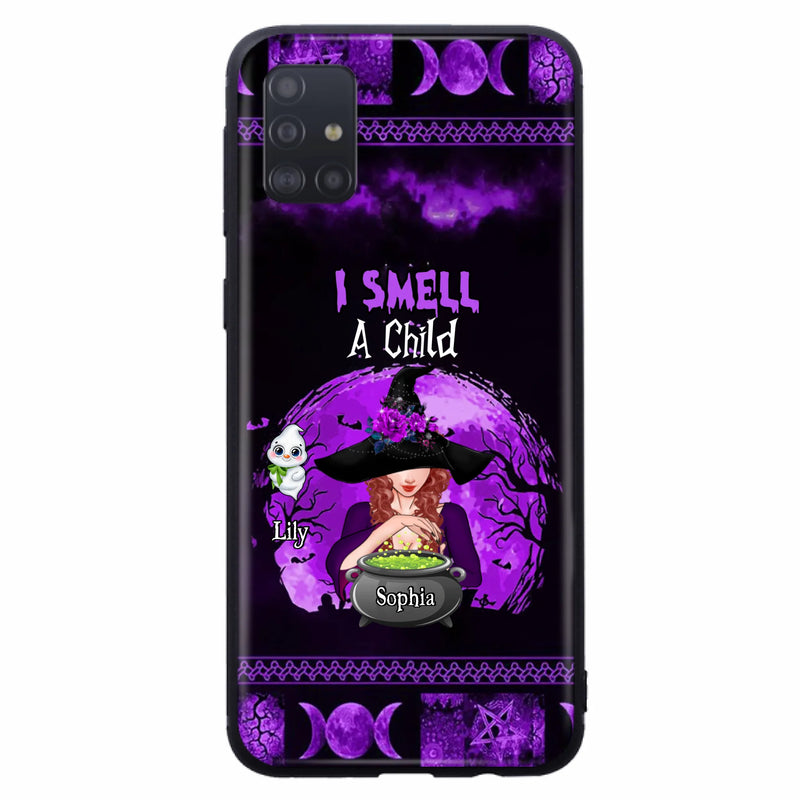 Custom Personalized Witch Phone Case - Upto 10 Children - Halloween Gift Idea for Family - I Smell Children - Case for iPhone/Samsung