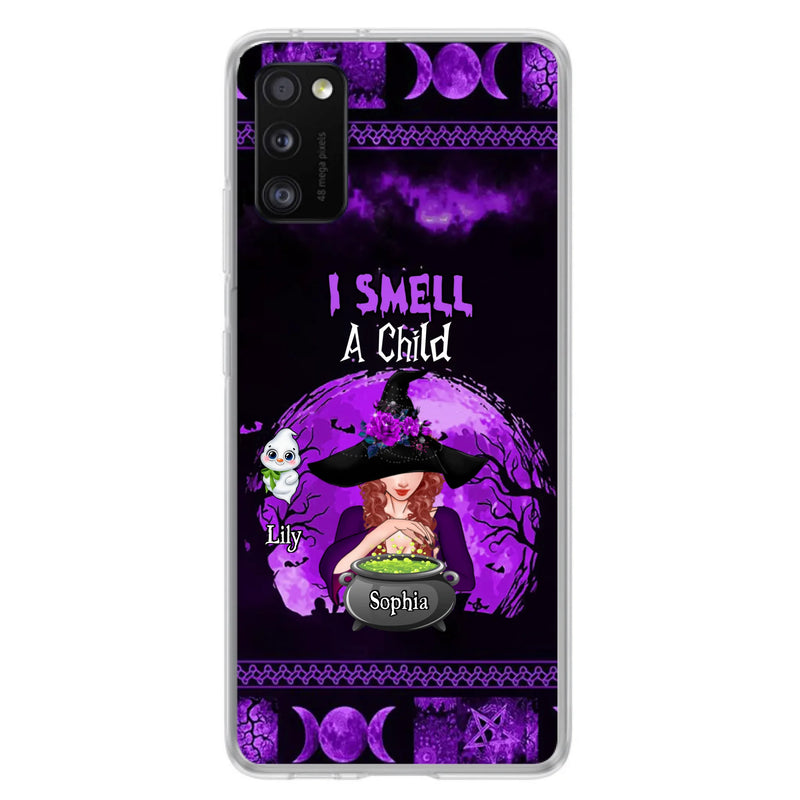 Custom Personalized Witch Phone Case - Upto 10 Children - Halloween Gift Idea for Family - I Smell Children - Case for iPhone/Samsung
