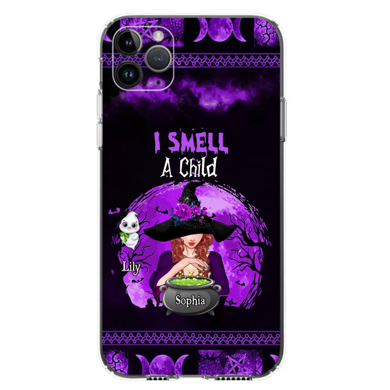 Custom Personalized Witch Phone Case - Upto 10 Children - Halloween Gift Idea for Family - I Smell Children - Case for iPhone/Samsung