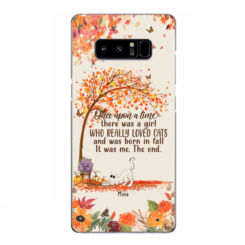 Custom Personalized Cat & Fall Phone Case - Upto 6 Cats - Autumn Gift For Cat Lover - Once Upon A Time - Case For iPhone And Samsung