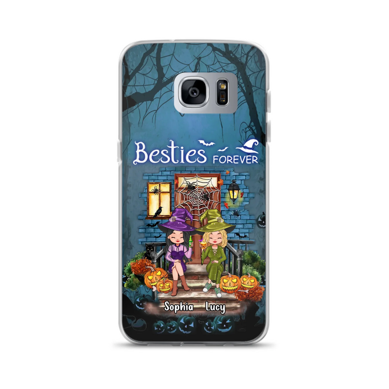 Custom Personalized Halloween Friend Phone Case - Upto 5 Friends - Halloween Gift Idea for Friends/Sisters - Besties Forever - Case for iPhone/Samsung
