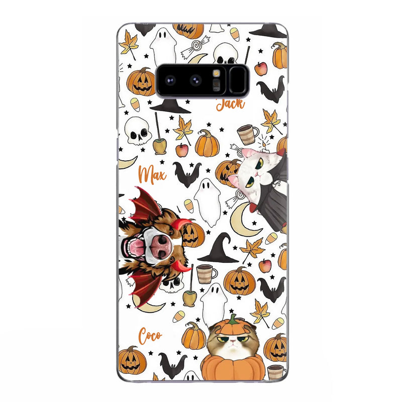 Custom Personalized Halloween Pet Phone Case - Upto 3 Pets - Gift Idea For Dog/Cat Owners - Case for iPhone/Samsung
