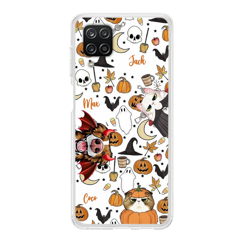 Custom Personalized Halloween Pet Phone Case - Upto 3 Pets - Gift Idea For Dog/Cat Owners - Case for iPhone/Samsung