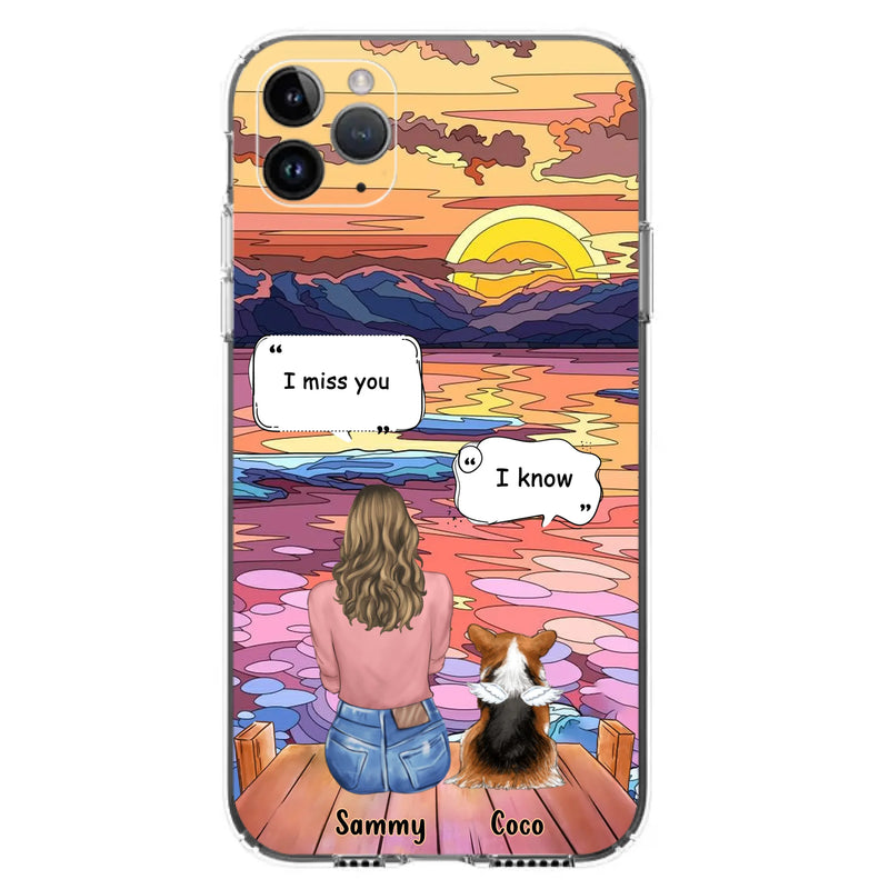 Custom Personalized Memorial Pet Phone Case - Upto 3 Pets - Memorial Gift Idea For Dog/Cat/Rabbits Owners - Case for iPhone/Samsung  - I Miss You
