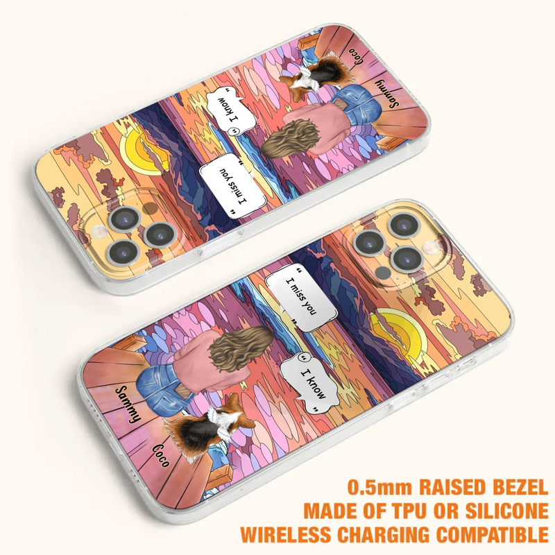 Custom Personalized Memorial Pet Phone Case - Upto 3 Pets - Memorial Gift Idea For Dog/Cat/Rabbits Owners - Case for iPhone/Samsung  - I Miss You