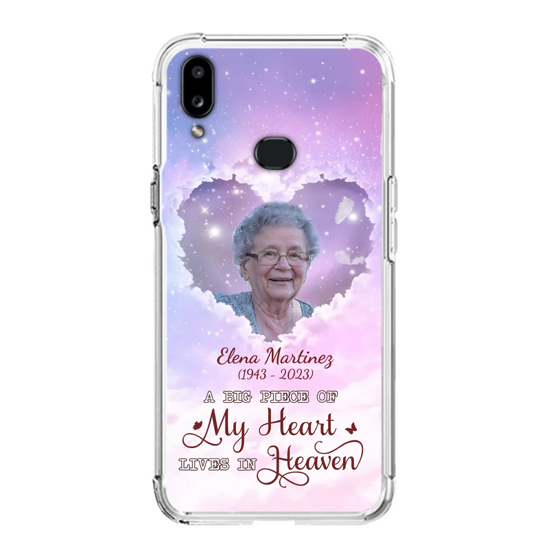 Custom Personalized Memorial Photo Phone Case - Memorial Gift For Family Member - Upload Photo - Case For iPhone/Samsung - A Big Piece Of My Heart Lives In Heaven