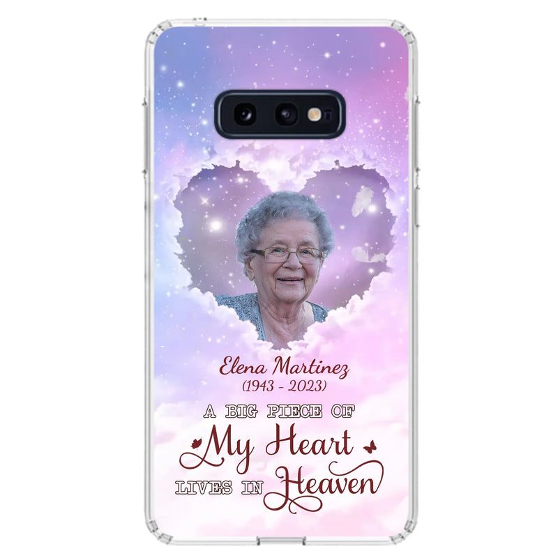 Custom Personalized Memorial Photo Phone Case - Memorial Gift For Family Member - Upload Photo - Case For iPhone/Samsung - A Big Piece Of My Heart Lives In Heaven