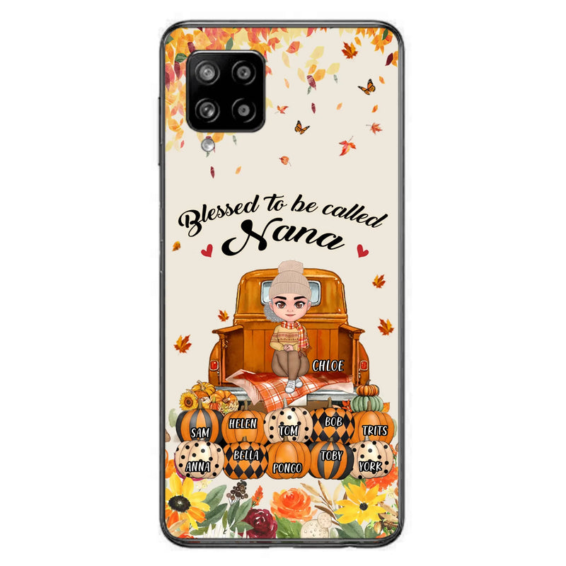 Custom Personalized Grandma Autumn Phone Case - Gift Idea For Grandma - Upto 10 Kids -  Case For iPhone/Samsung - Blessed To Be Called Nana