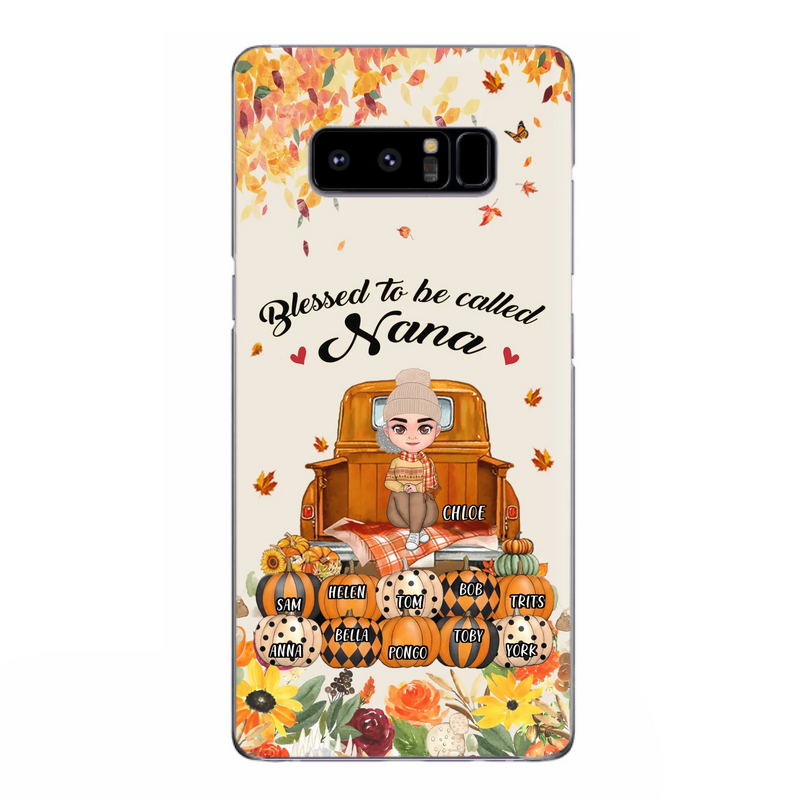 Custom Personalized Grandma Autumn Phone Case - Gift Idea For Grandma - Upto 10 Kids -  Case For iPhone/Samsung - Blessed To Be Called Nana