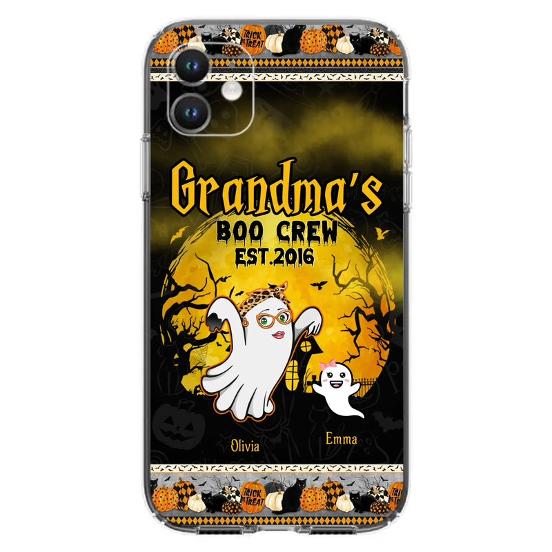 Custom Personalized Grandma Phone Case - Halloween Gift For Grandma - Upto 7 Kids - Grandma's Boo Crew - Case For iPhone/ Samsung