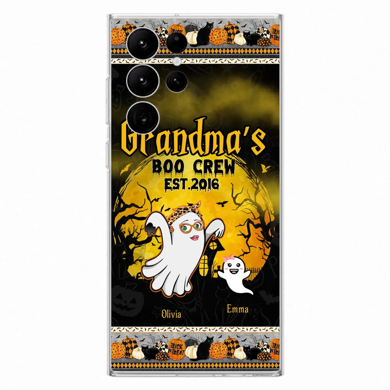 Custom Personalized Grandma Phone Case - Halloween Gift For Grandma - Upto 7 Kids - Grandma's Boo Crew - Case For iPhone/ Samsung