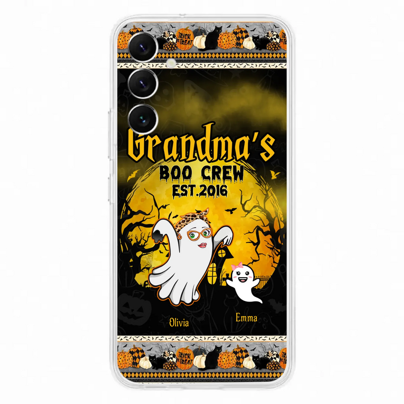 Custom Personalized Grandma Phone Case - Halloween Gift For Grandma - Upto 7 Kids - Grandma's Boo Crew - Case For iPhone/ Samsung
