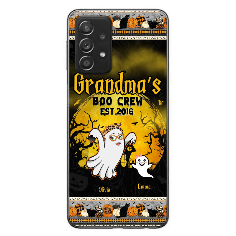 Custom Personalized Grandma Phone Case - Halloween Gift For Grandma - Upto 7 Kids - Grandma's Boo Crew - Case For iPhone/ Samsung