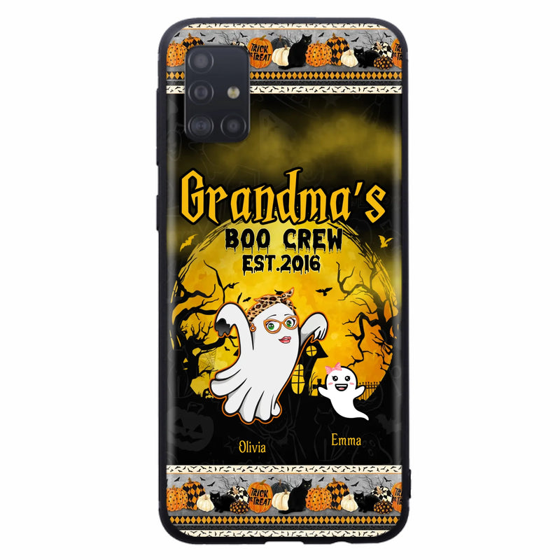 Custom Personalized Grandma Phone Case - Halloween Gift For Grandma - Upto 7 Kids - Grandma's Boo Crew - Case For iPhone/ Samsung