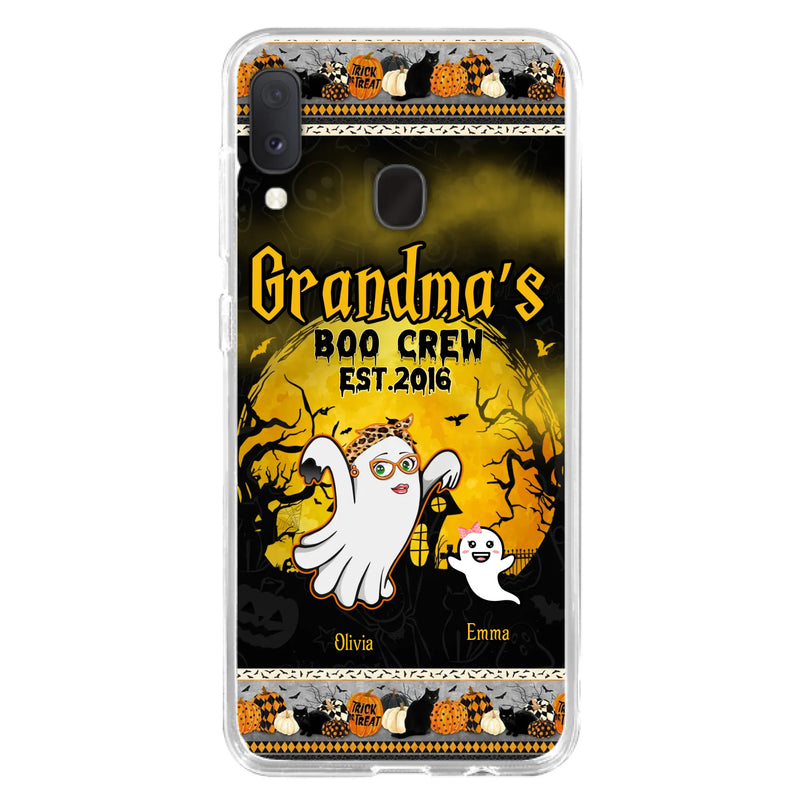 Custom Personalized Grandma Phone Case - Halloween Gift For Grandma - Upto 7 Kids - Grandma's Boo Crew - Case For iPhone/ Samsung