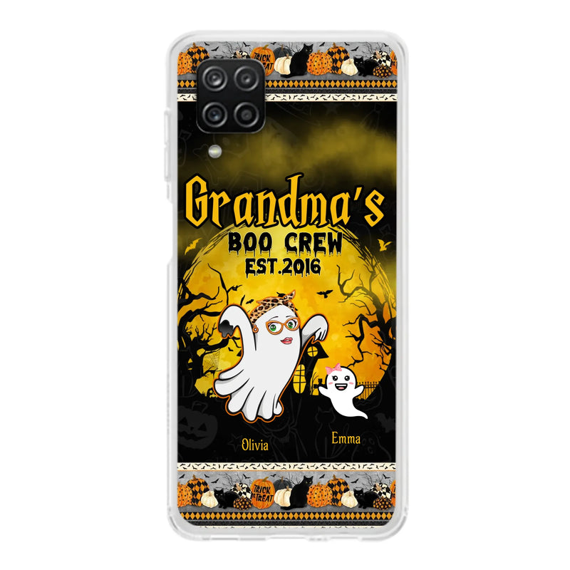 Custom Personalized Grandma Phone Case - Halloween Gift For Grandma - Upto 7 Kids - Grandma's Boo Crew - Case For iPhone/ Samsung
