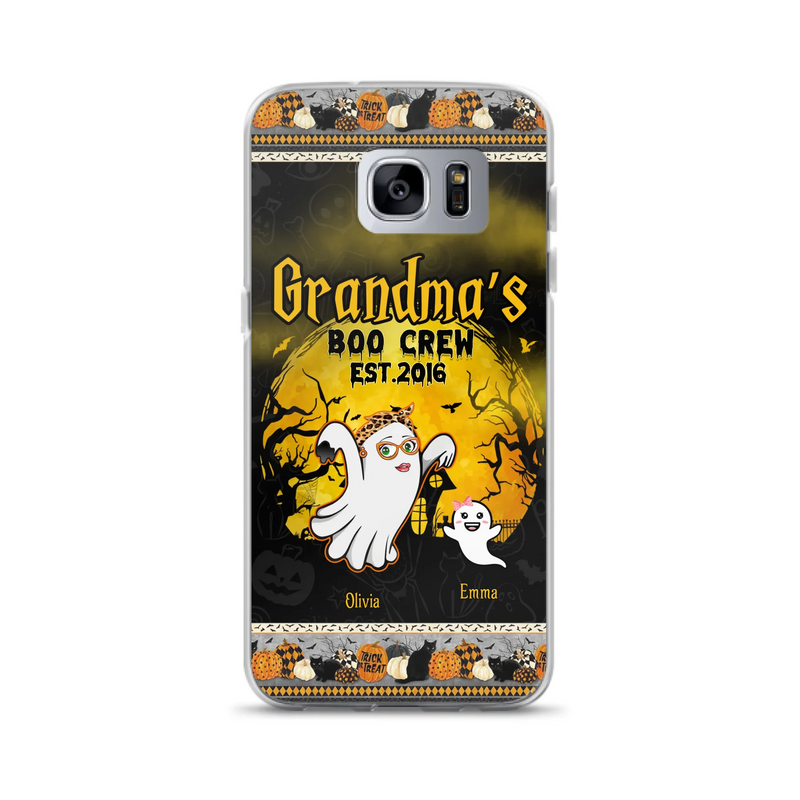 Custom Personalized Grandma Phone Case - Halloween Gift For Grandma - Upto 7 Kids - Grandma's Boo Crew - Case For iPhone/ Samsung