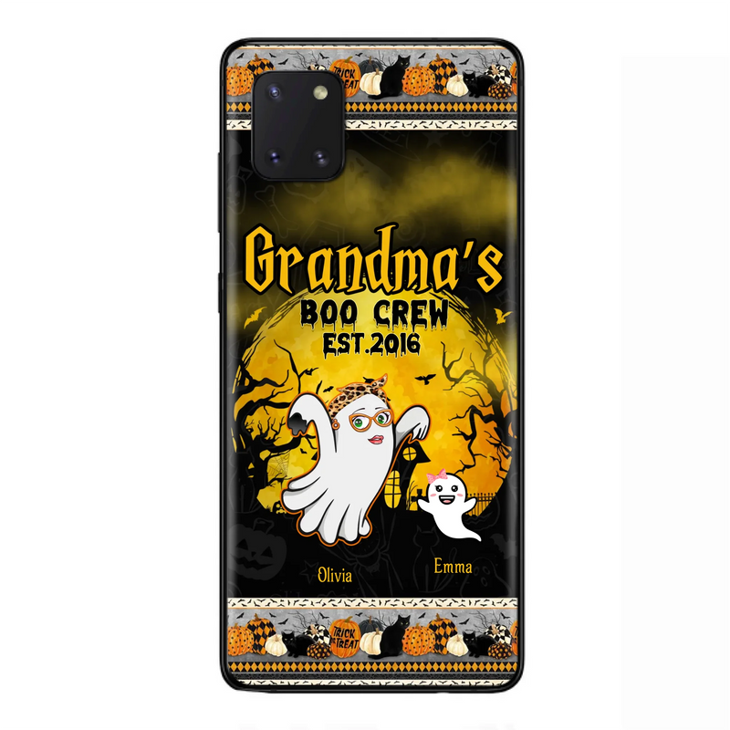 Custom Personalized Grandma Phone Case - Halloween Gift For Grandma - Upto 7 Kids - Grandma's Boo Crew - Case For iPhone/ Samsung