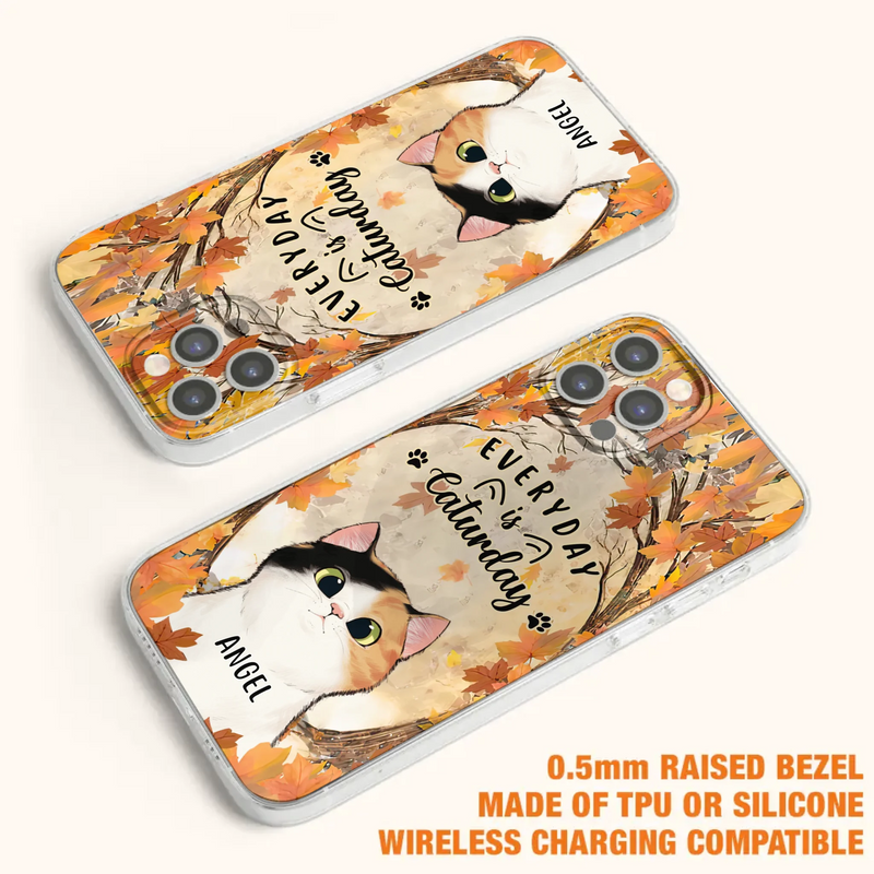 Custom Personalized Cat Phone Case For iPhone And Samsung - Gift Idea For Cat Lover - Up to 6 Cats - Everyday Is Caturday