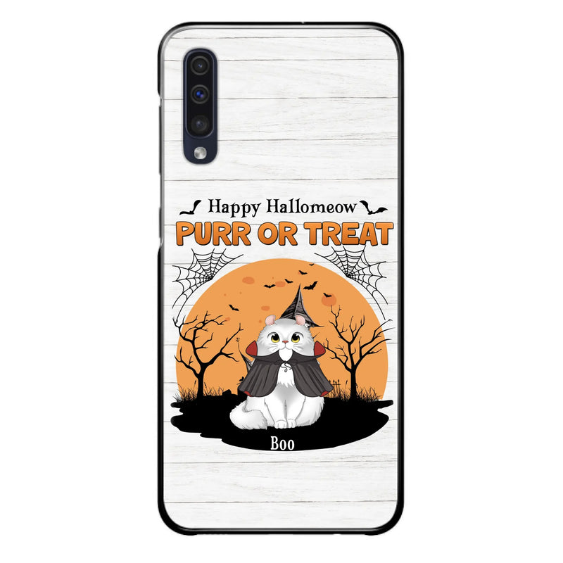 Custom Personalized Meowloween Phone Case - Up to 6 Cats - Halloween Gift Idea for Cat Lovers - Happy Hallomeow - Case for iPhone/Samsung