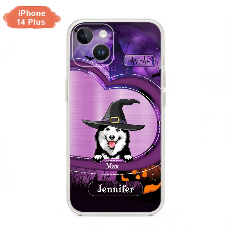 Custom Personalized Dog Halloween Phone Case - Gift Idea For Dog Lover/ Halloween - Upto 3 Dogs -  Case For iPhone/Samsung