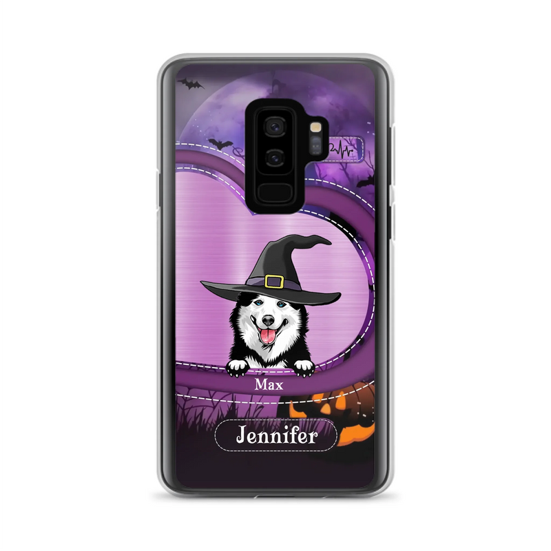 Custom Personalized Dog Halloween Phone Case - Gift Idea For Dog Lover/ Halloween - Upto 3 Dogs -  Case For iPhone/Samsung