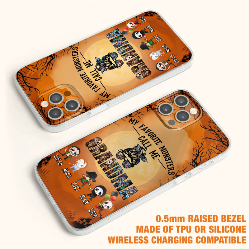 Personalized Halloween Phone Case - Halloween Gift Idea for Halloween - Upto 5 Characters - My Favorite Monsters Call Me Grandma - Case For iPhone/Samsung