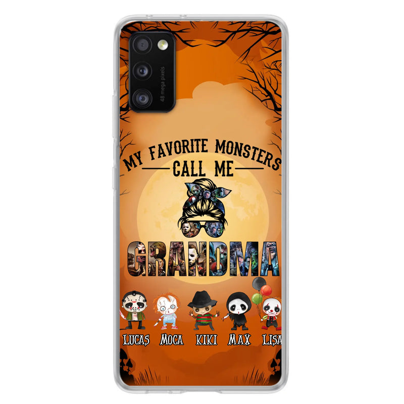 Personalized Halloween Phone Case - Halloween Gift Idea for Halloween - Upto 5 Characters - My Favorite Monsters Call Me Grandma - Case For iPhone/Samsung