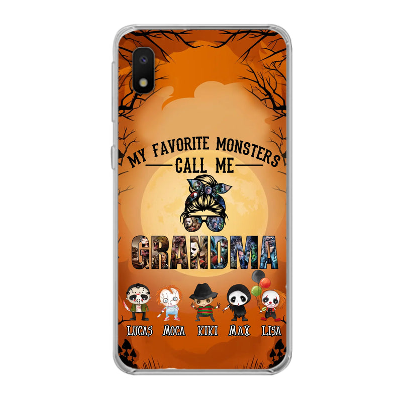 Personalized Halloween Phone Case - Halloween Gift Idea for Halloween - Upto 5 Characters - My Favorite Monsters Call Me Grandma - Case For iPhone/Samsung
