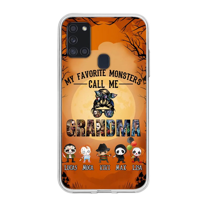 Personalized Halloween Phone Case - Halloween Gift Idea for Halloween - Upto 5 Characters - My Favorite Monsters Call Me Grandma - Case For iPhone/Samsung