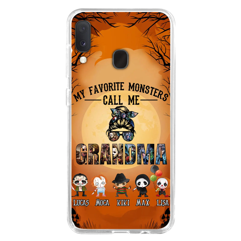 Personalized Halloween Phone Case - Halloween Gift Idea for Halloween - Upto 5 Characters - My Favorite Monsters Call Me Grandma - Case For iPhone/Samsung