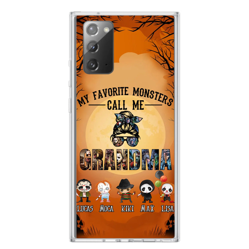 Personalized Halloween Phone Case - Halloween Gift Idea for Halloween - Upto 5 Characters - My Favorite Monsters Call Me Grandma - Case For iPhone/Samsung