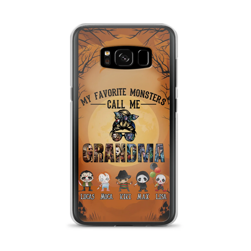 Personalized Halloween Phone Case - Halloween Gift Idea for Halloween - Upto 5 Characters - My Favorite Monsters Call Me Grandma - Case For iPhone/Samsung