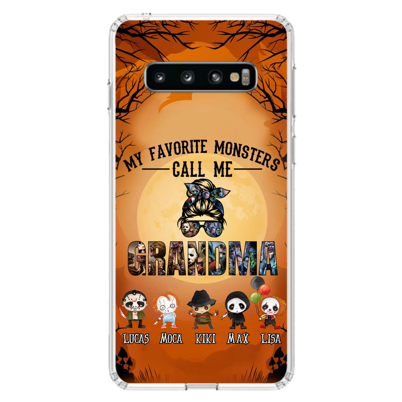 Personalized Halloween Phone Case - Halloween Gift Idea for Halloween - Upto 5 Characters - My Favorite Monsters Call Me Grandma - Case For iPhone/Samsung