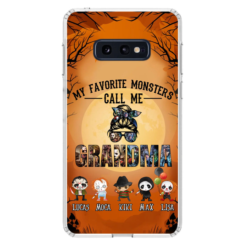 Personalized Halloween Phone Case - Halloween Gift Idea for Halloween - Upto 5 Characters - My Favorite Monsters Call Me Grandma - Case For iPhone/Samsung
