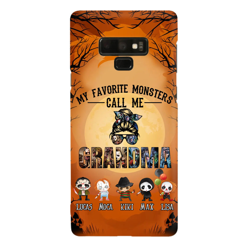 Personalized Halloween Phone Case - Halloween Gift Idea for Halloween - Upto 5 Characters - My Favorite Monsters Call Me Grandma - Case For iPhone/Samsung