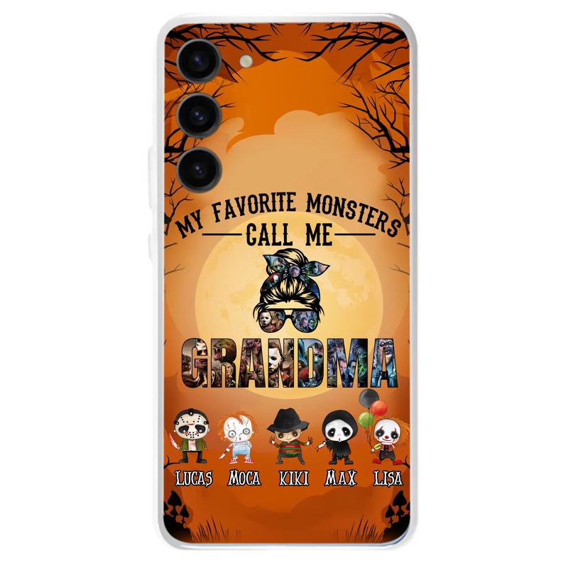 Personalized Halloween Phone Case - Halloween Gift Idea for Halloween - Upto 5 Characters - My Favorite Monsters Call Me Grandma - Case For iPhone/Samsung