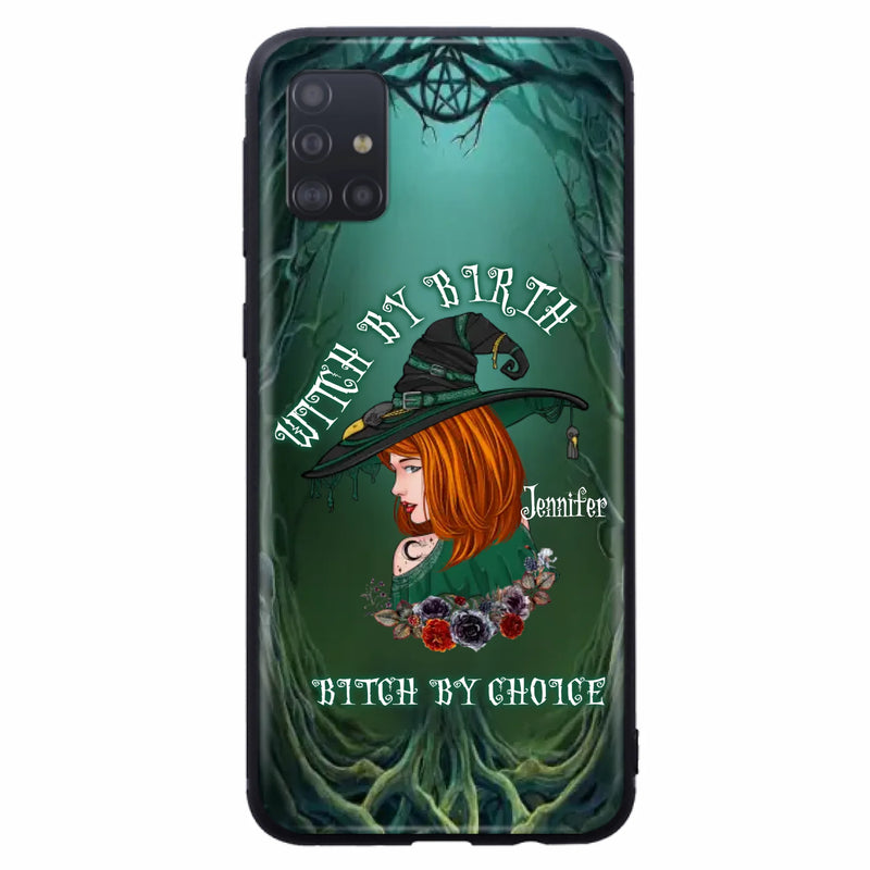 Custom Personalized Witch Phone Case - Gift Idea For Halloween - Witch By Birth Bitch By Choice - Case For iPhone/Samsung