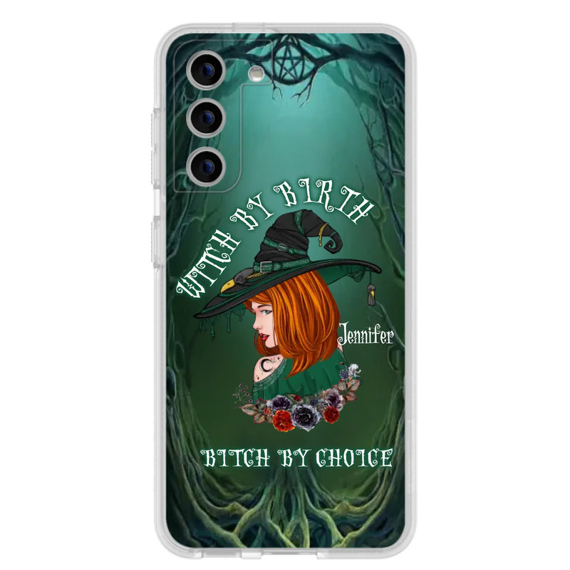 Custom Personalized Witch Phone Case - Gift Idea For Halloween - Witch By Birth Bitch By Choice - Case For iPhone/Samsung