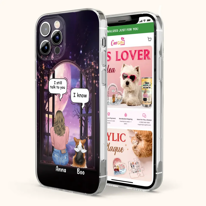 Custom Personalized Memorial Pet Phone Case - Upto 4 Dogs/Cats/Rabbits - Memorial Gift Idea for Dog/Cat/Rabbit Owners - Case For iPhone/Samsung