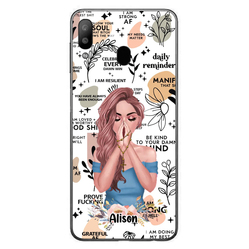 Custom Personalized Praying Girl Phone Case - Gift Idea for Girls/Friends - Case for iPhone/Samsung