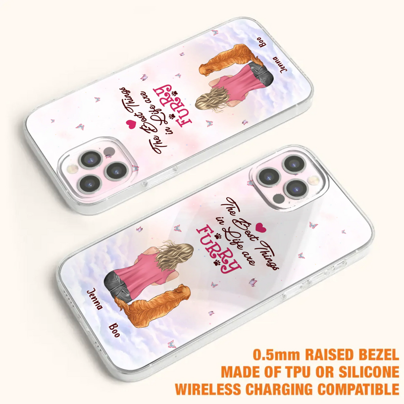 Custom Personalized Dog Mom Phone Case - Upto 5 Dogs - Gift Idea For Dog Lovers - The Best Things In Life Are Furry - Case for iPhone/Samsung