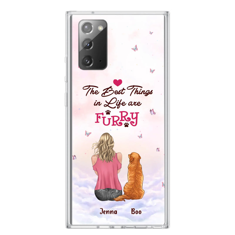 Custom Personalized Dog Mom Phone Case - Upto 5 Dogs - Gift Idea For Dog Lovers - The Best Things In Life Are Furry - Case for iPhone/Samsung